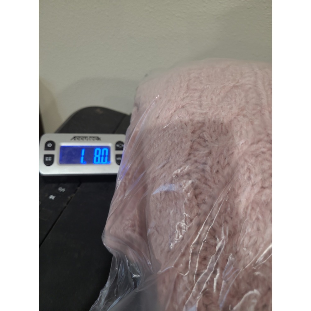 A New Day Mauve Chunky Cable Knit Crewneck Sweater Women SZ XL drop shoulder - Picture 11 of 11